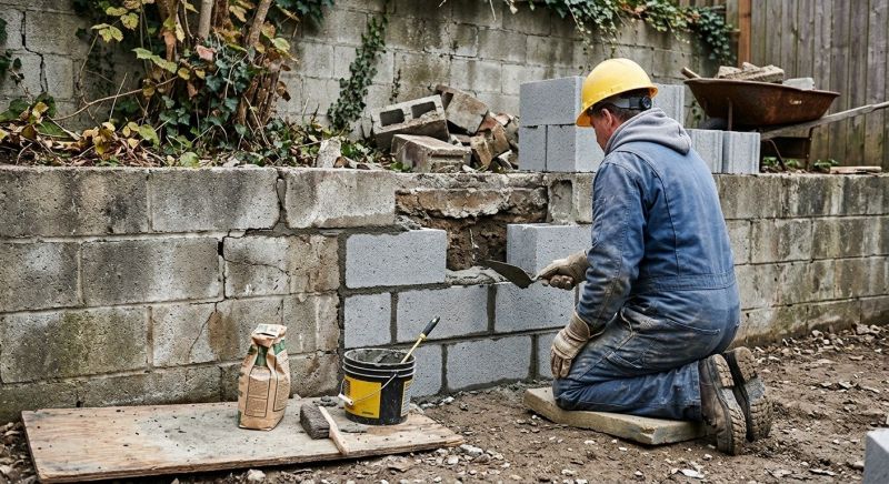 Cinder Block Wall Repair in Casselberry, FL