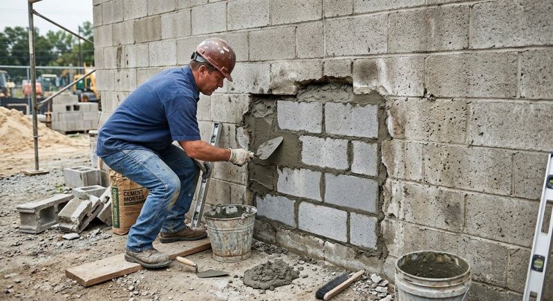 Cinder Block Wall Repair in Mims, FL