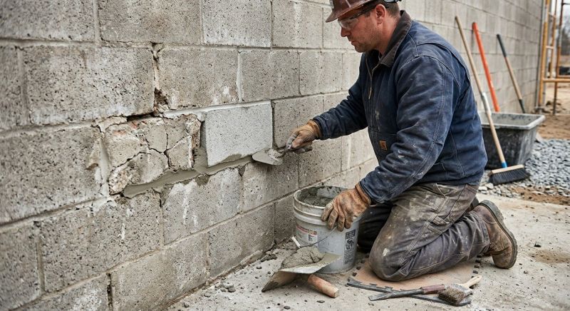 Concrete Block Wall Repair in Oviedo, FL